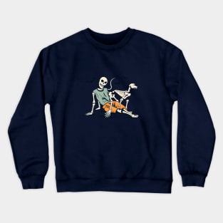 human and dog halloween retro Crewneck Sweatshirt